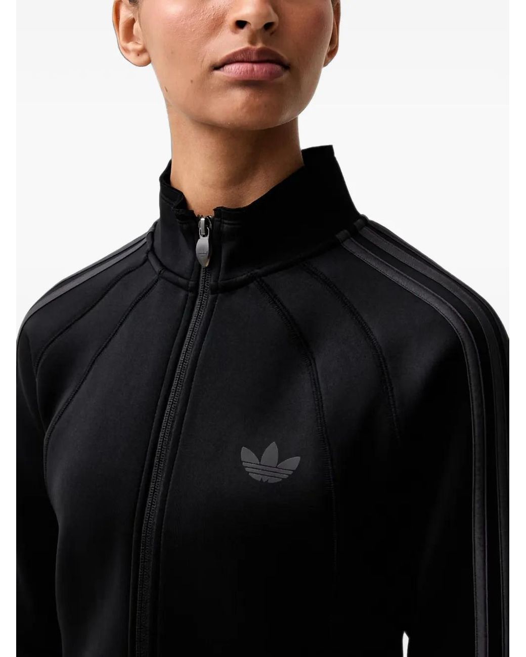 Adidas Black Logo-Print Track Jacket