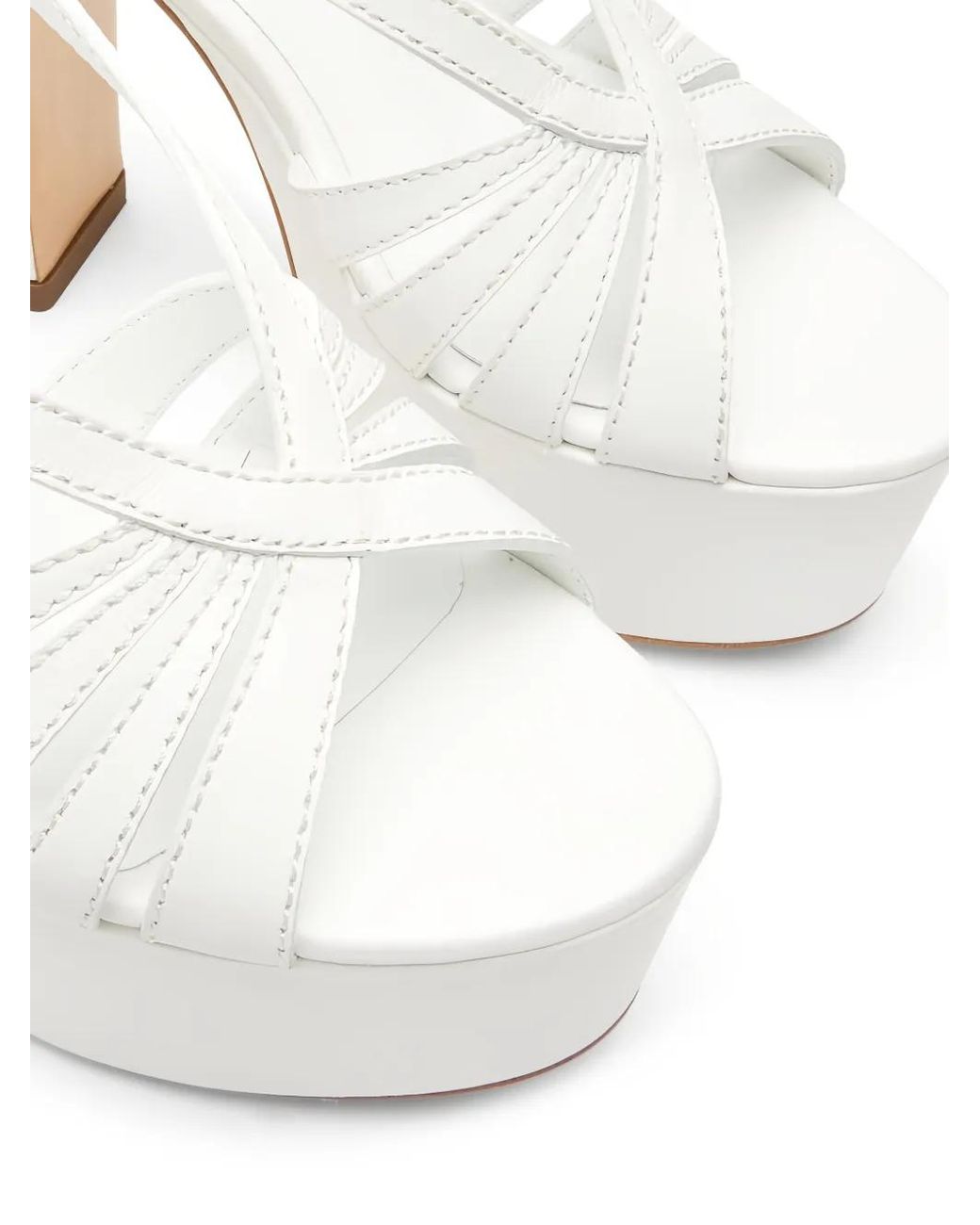 Casadei White Sandales Elsa À Plateforme
