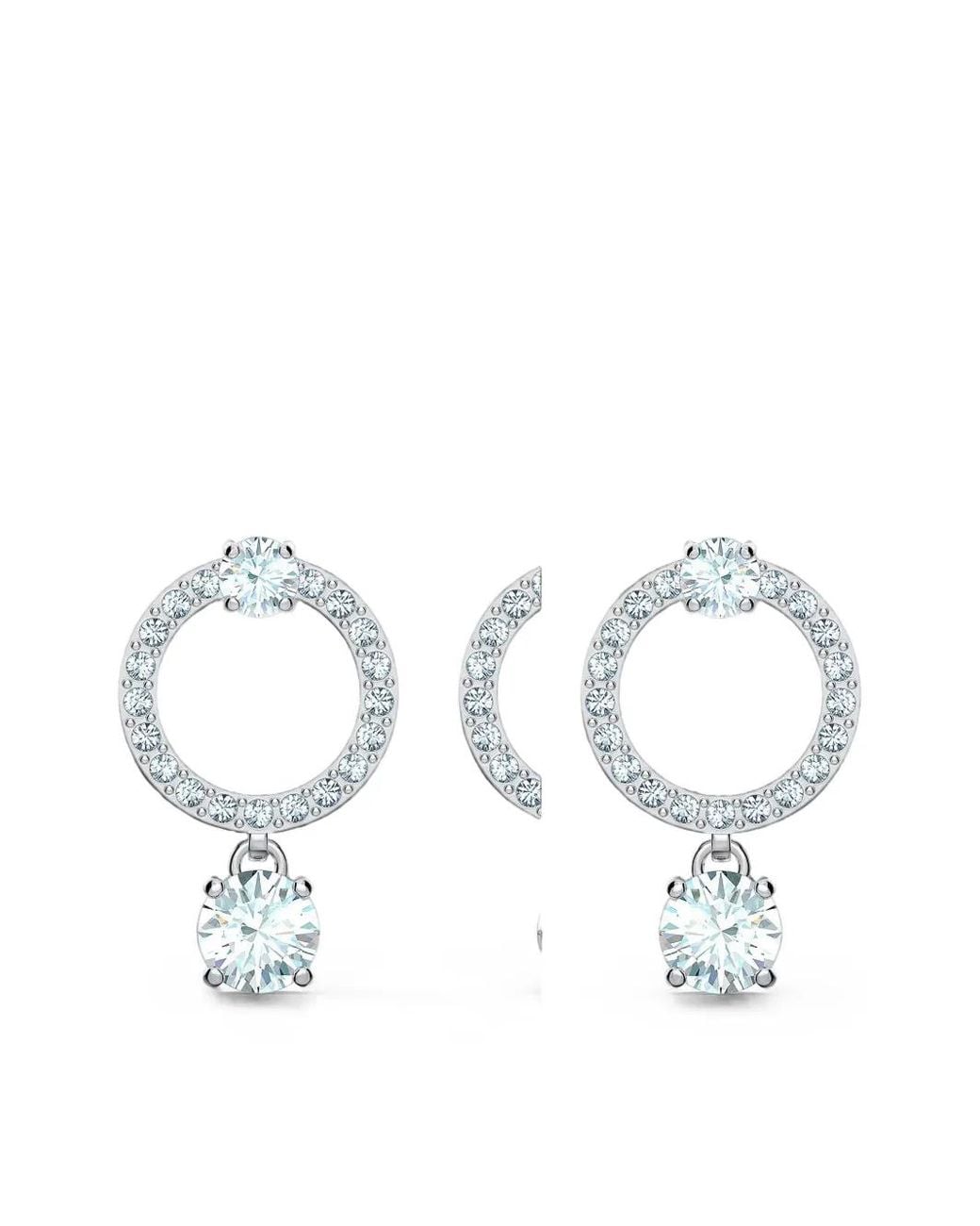 Swarovski White Crystal-Embellished Drop Earrings