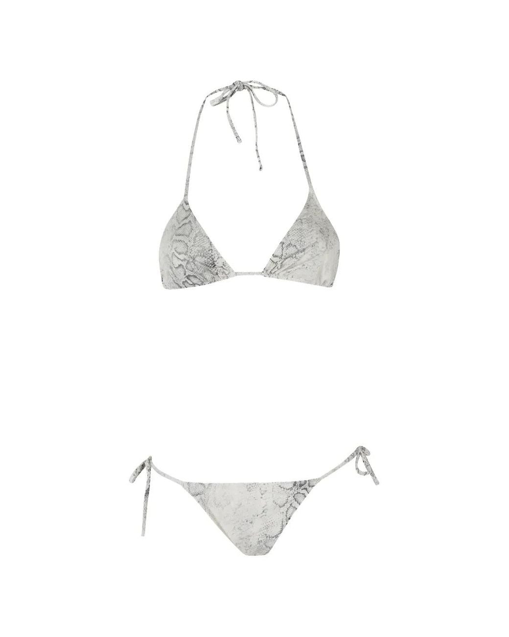 FEDERICA TOSI White Snake-Print Triangle Bikini