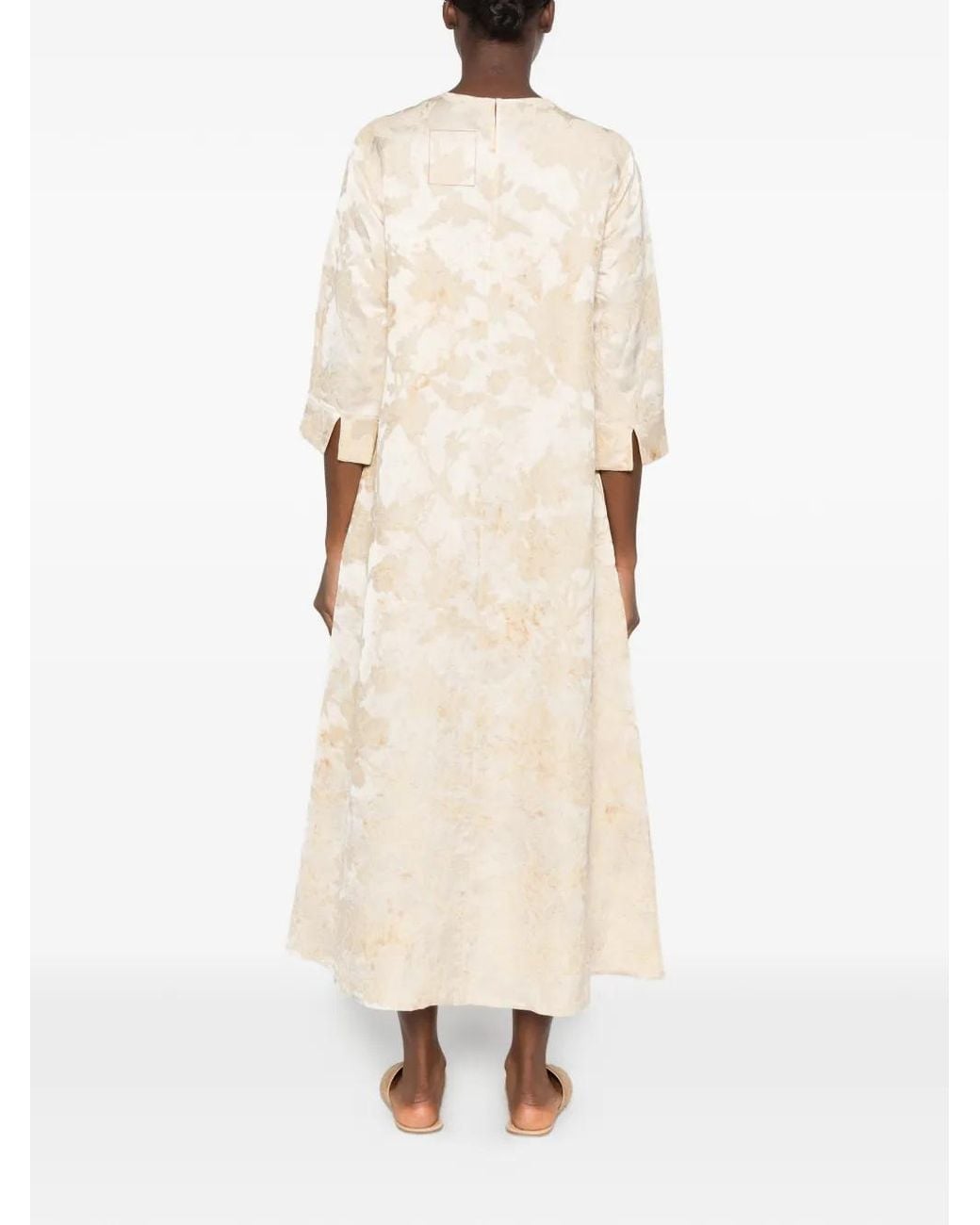 Uma Wang White Apostte Floral-Jacquard Maxi Dress