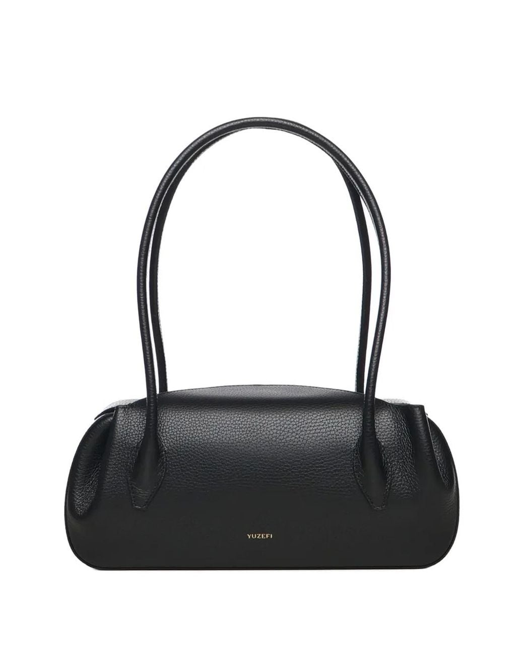 Yuzefi Black Mini Oyster Leather Shoulder Bag