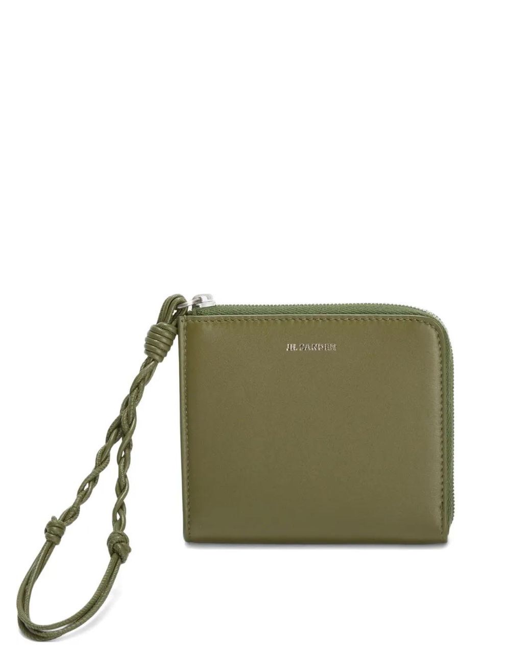 Jil Sander Zipped Knotted Leather Tangle Card Holder in