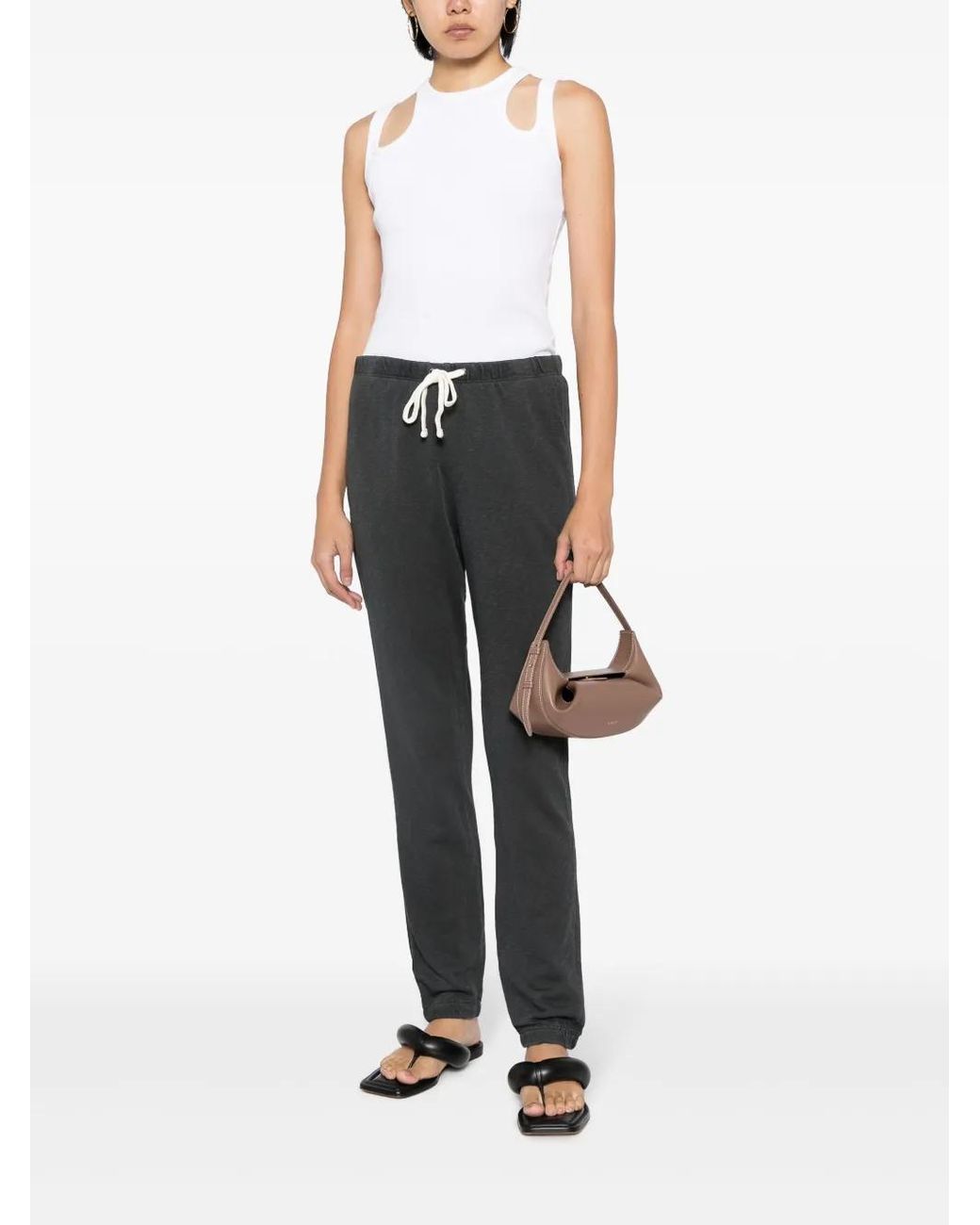 James Perse Gray Drawstring-Fastening Track-Pants