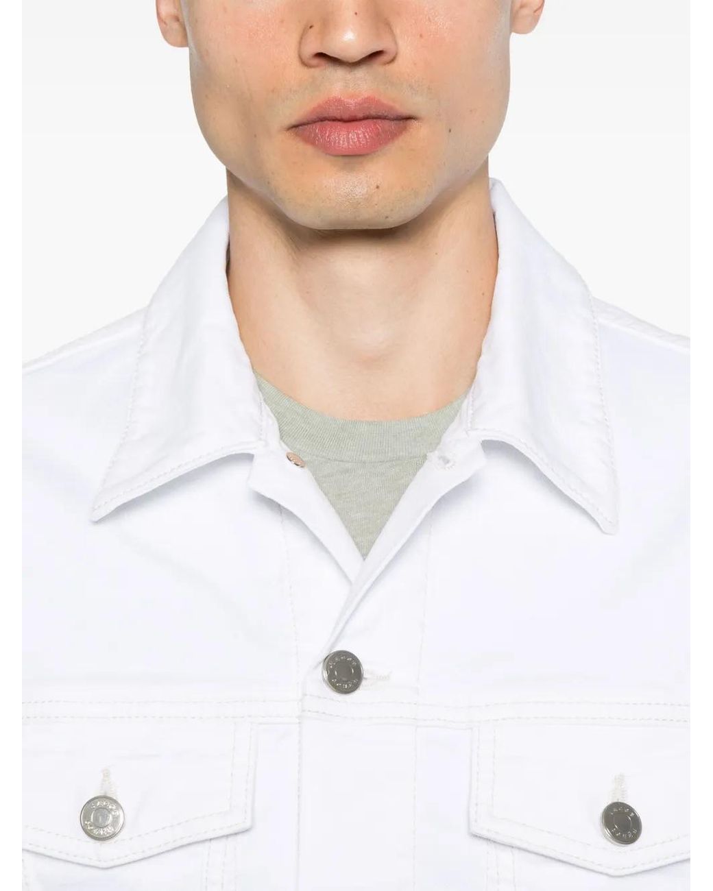 Jacob Cohen Denim Jacket in White for Men | Lyst