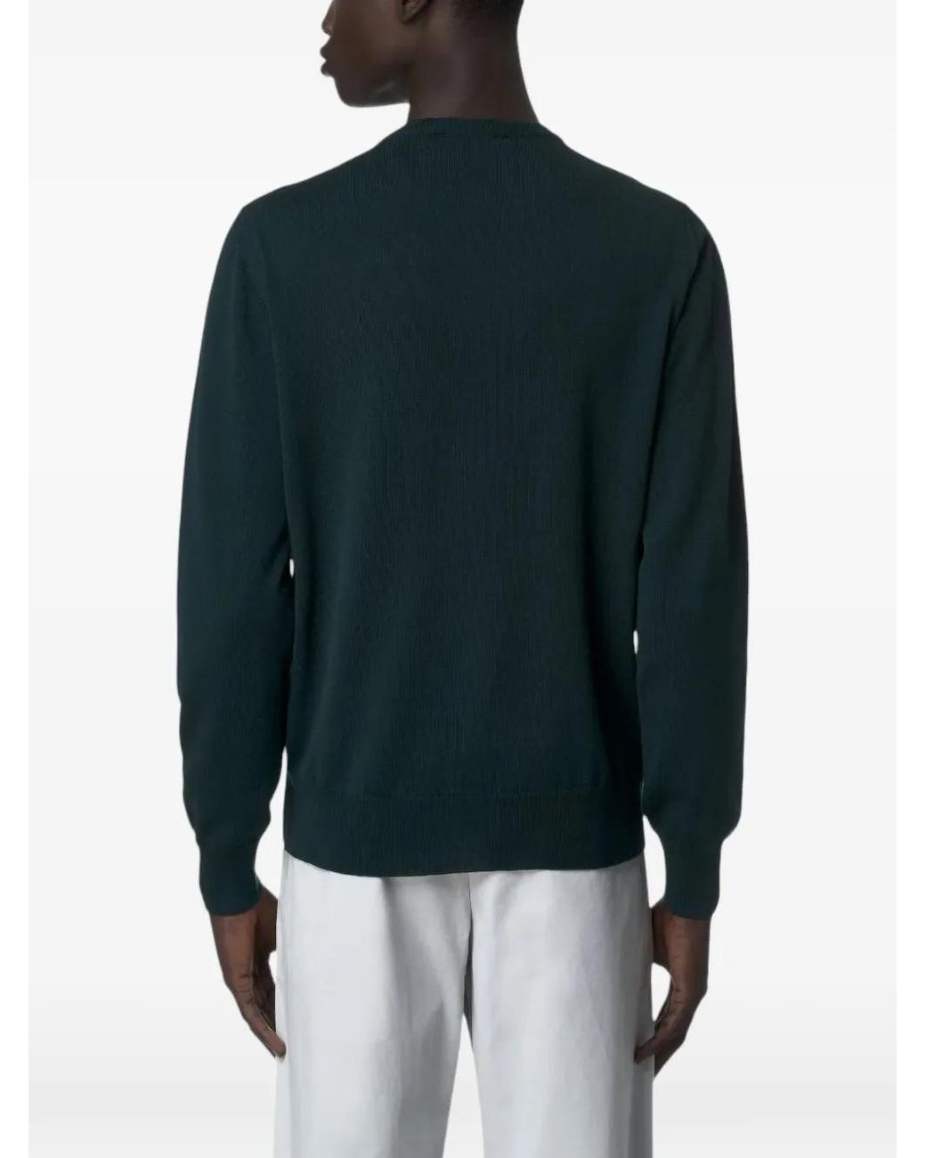 K-Way Blue Crew-Neck Logo-Patch Sweater for men