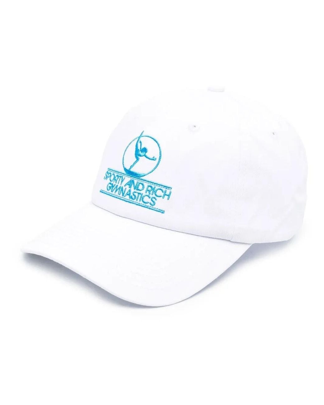 Sporty & Rich White Embroidered-Logo Baseball Cap