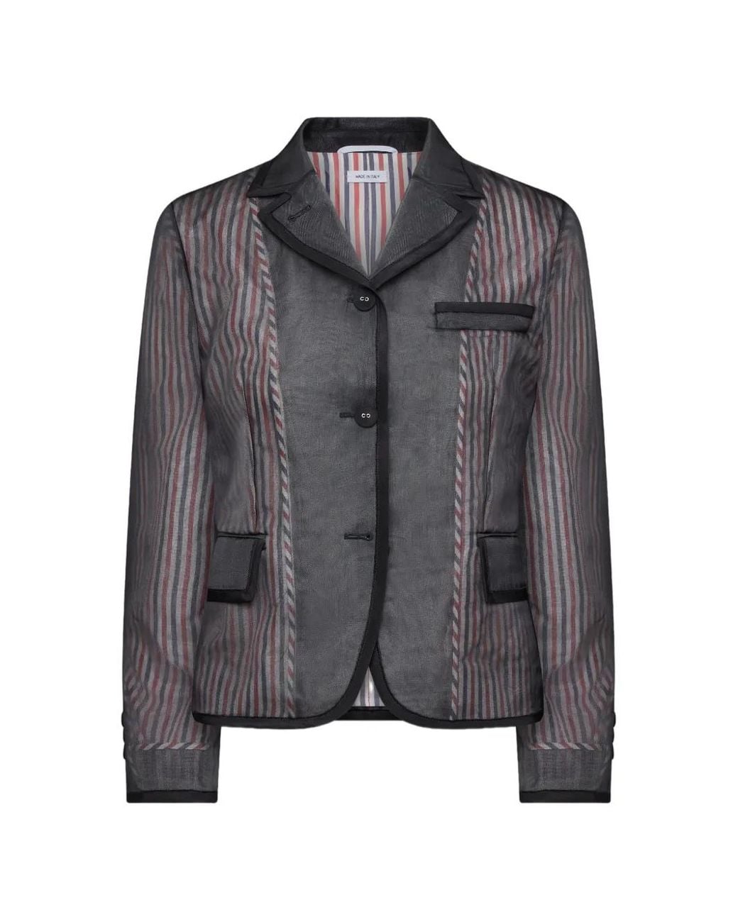 Manteau En Organza De Soie Thom Browne en coloris Black