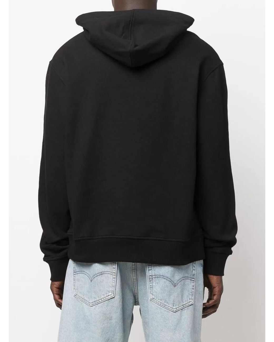 Calvin Klein Black Logo-Print Drawstring Hoodie for men
