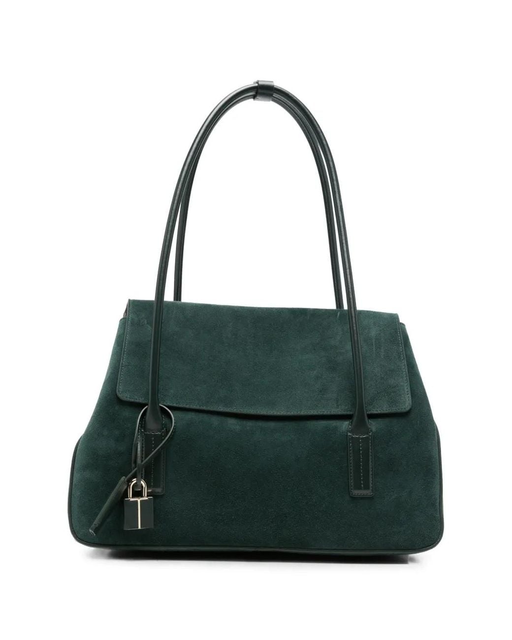 Tom Ford Green Suede Leather Eclipse Medium Shoulder Bag