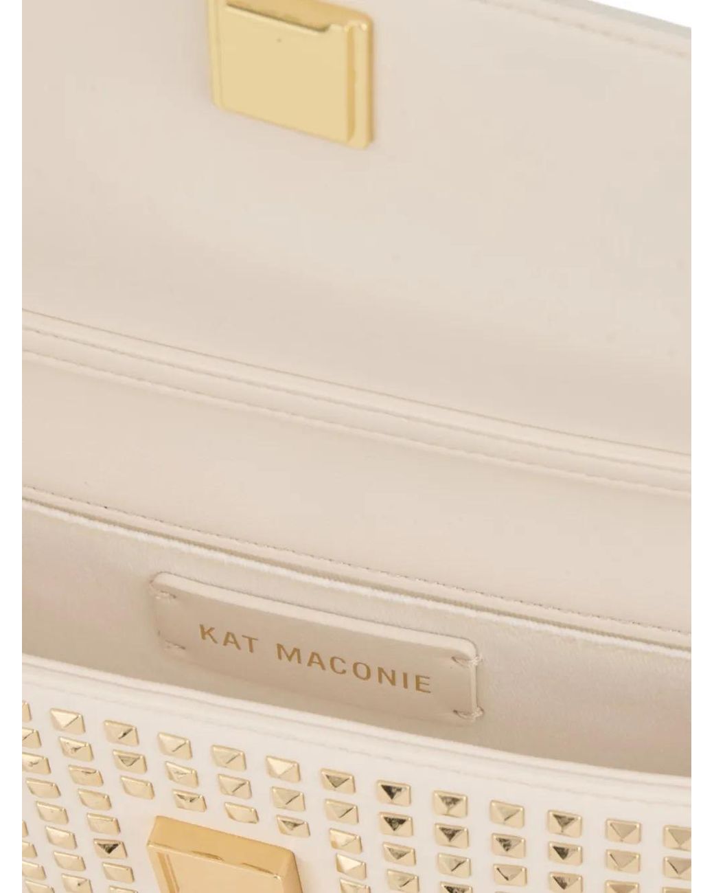Kat Maconie White Victoria Stud-Embellished Chain-Link Shoulder Bag