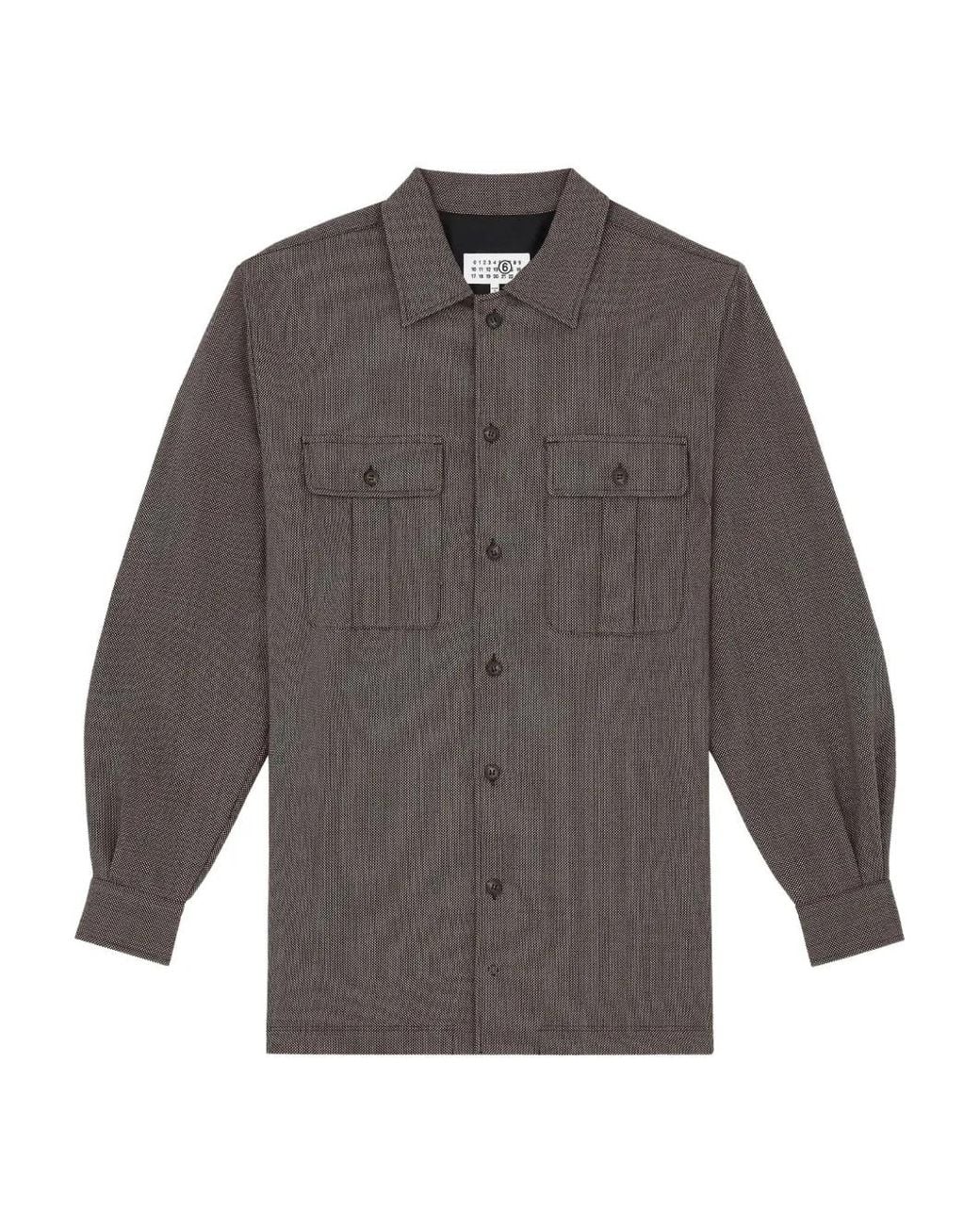 MM6 by Maison Margiela Gray Button-Up Chest-Pocket Dress