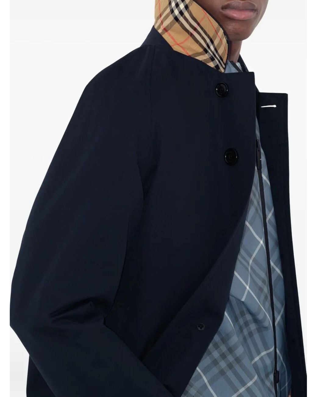 Burberry Blue Mid-Length Camden Heritage Car Coat for men
