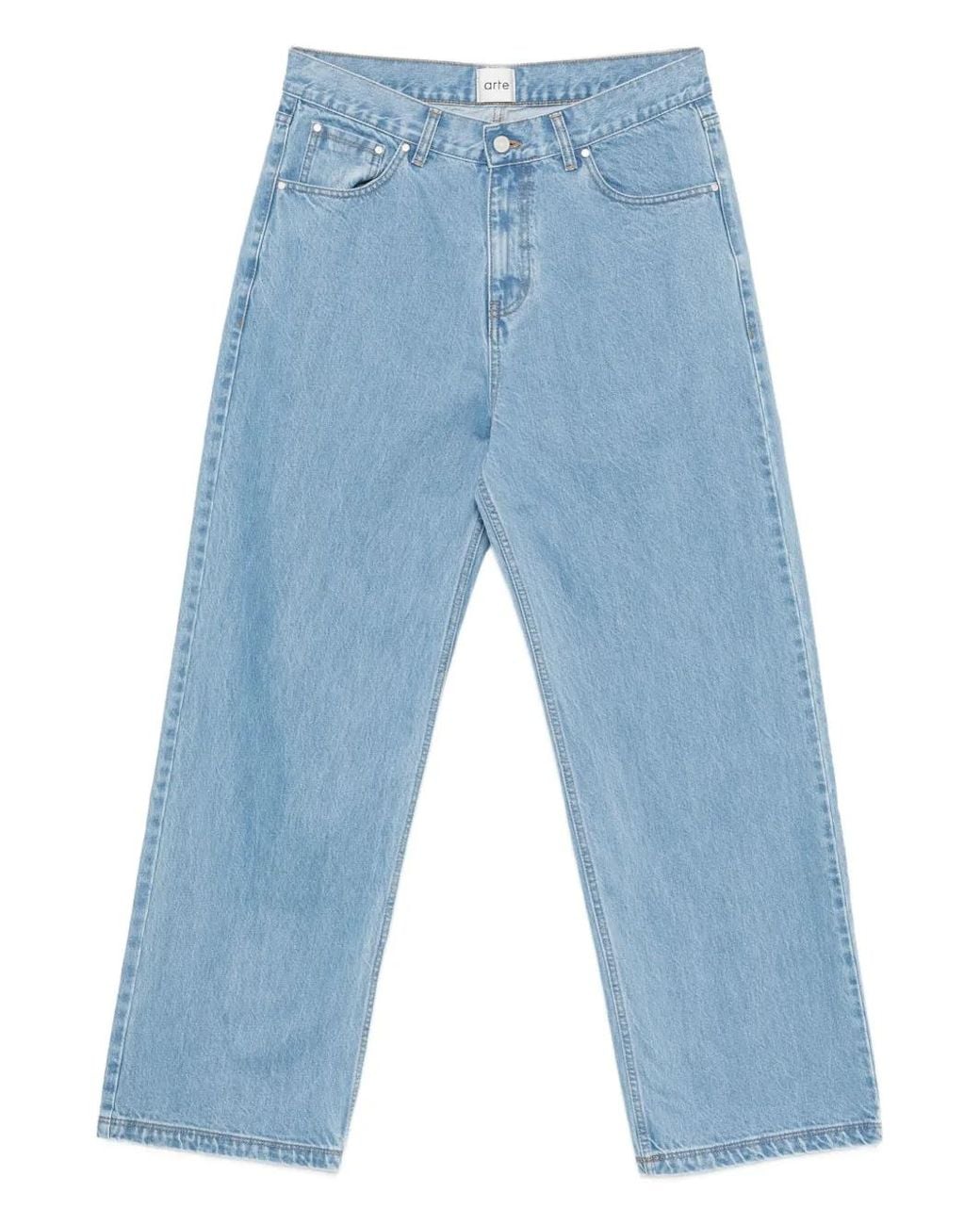 Arte' Blue Light-Wash Straight-Leg Jeans for men