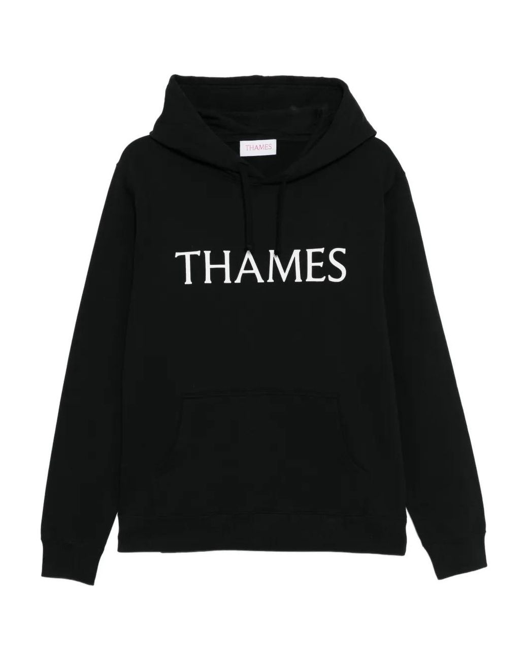 Thames MMXX Black Logo Printed Hoodie for men