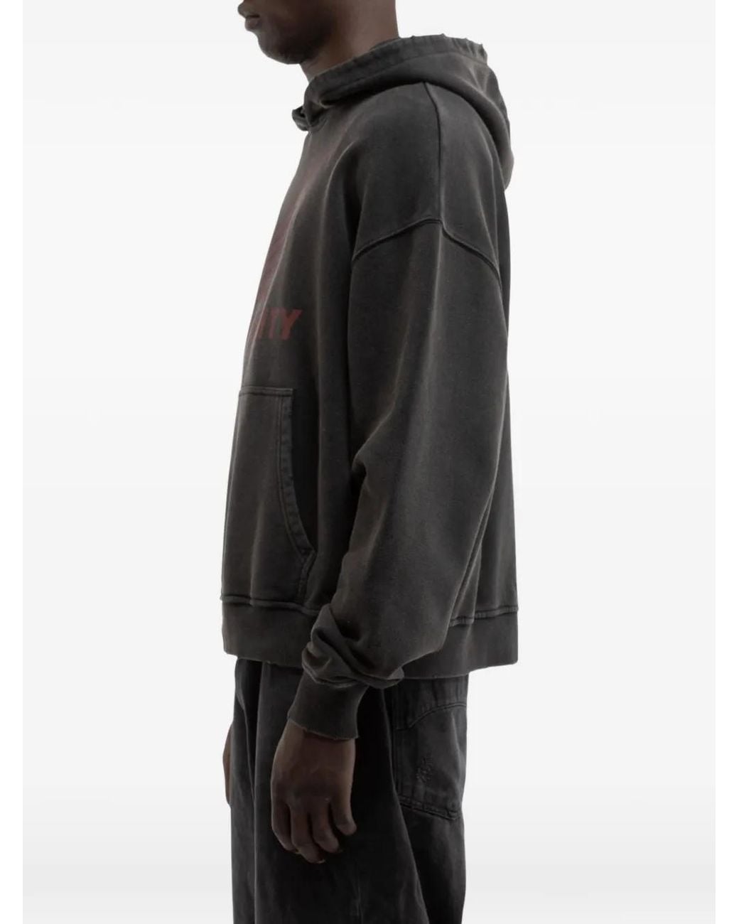 RETERNITY Black Aéro Logo-Print Hoodie for men