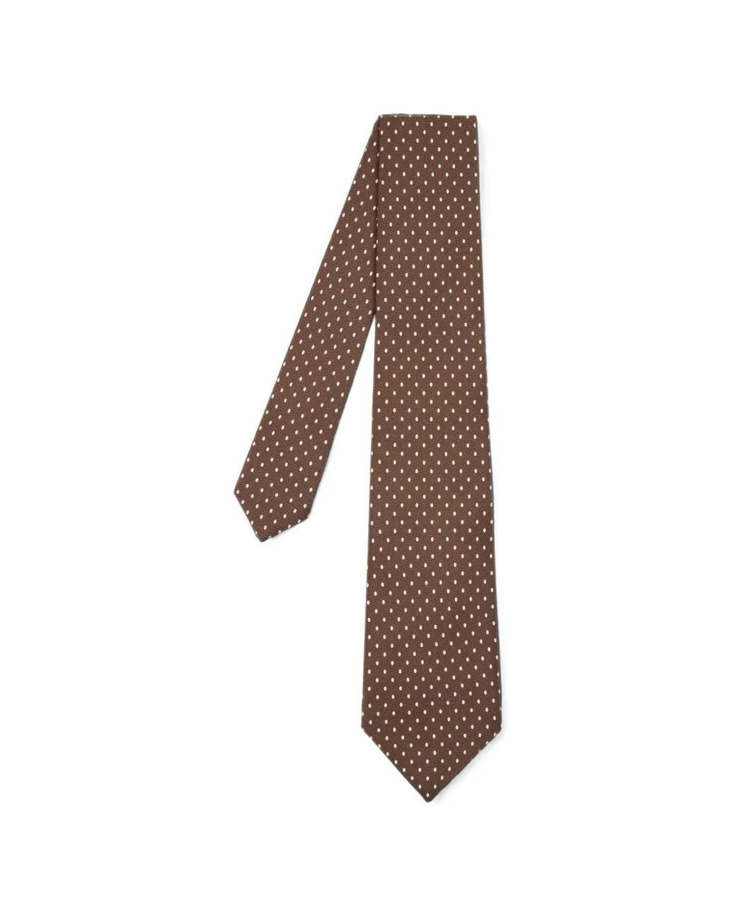 Paul Smith Brown Silk Pin Dot Tie for men
