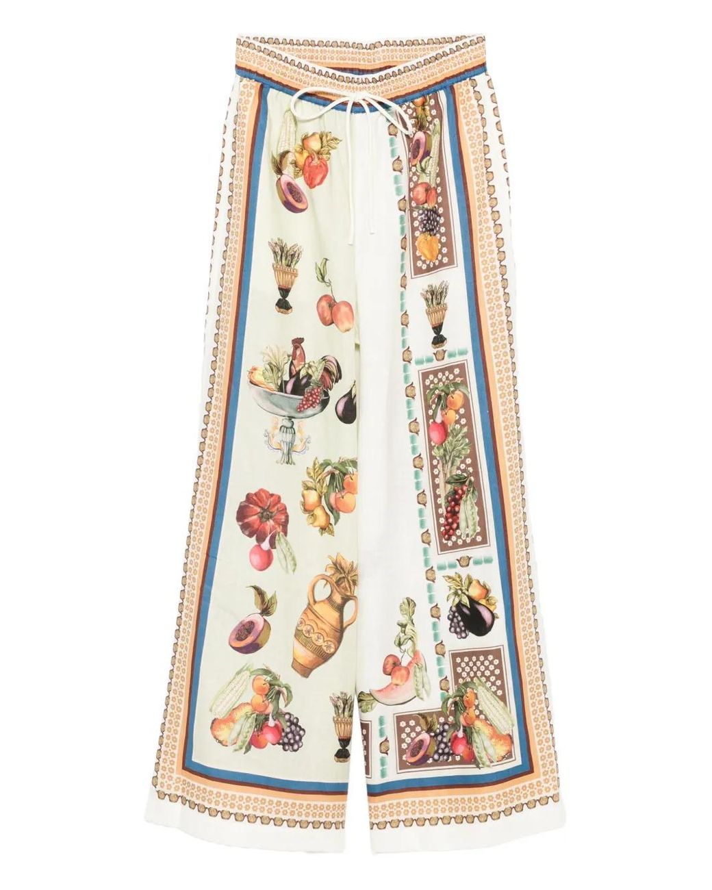 ALÉMAIS White Graphic-Print Drawstring Trousers