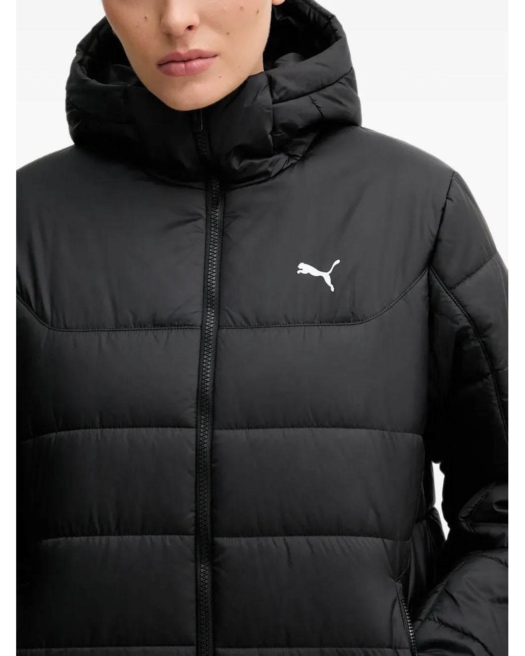 PUMA Black Essentials Hooded Padded Parka