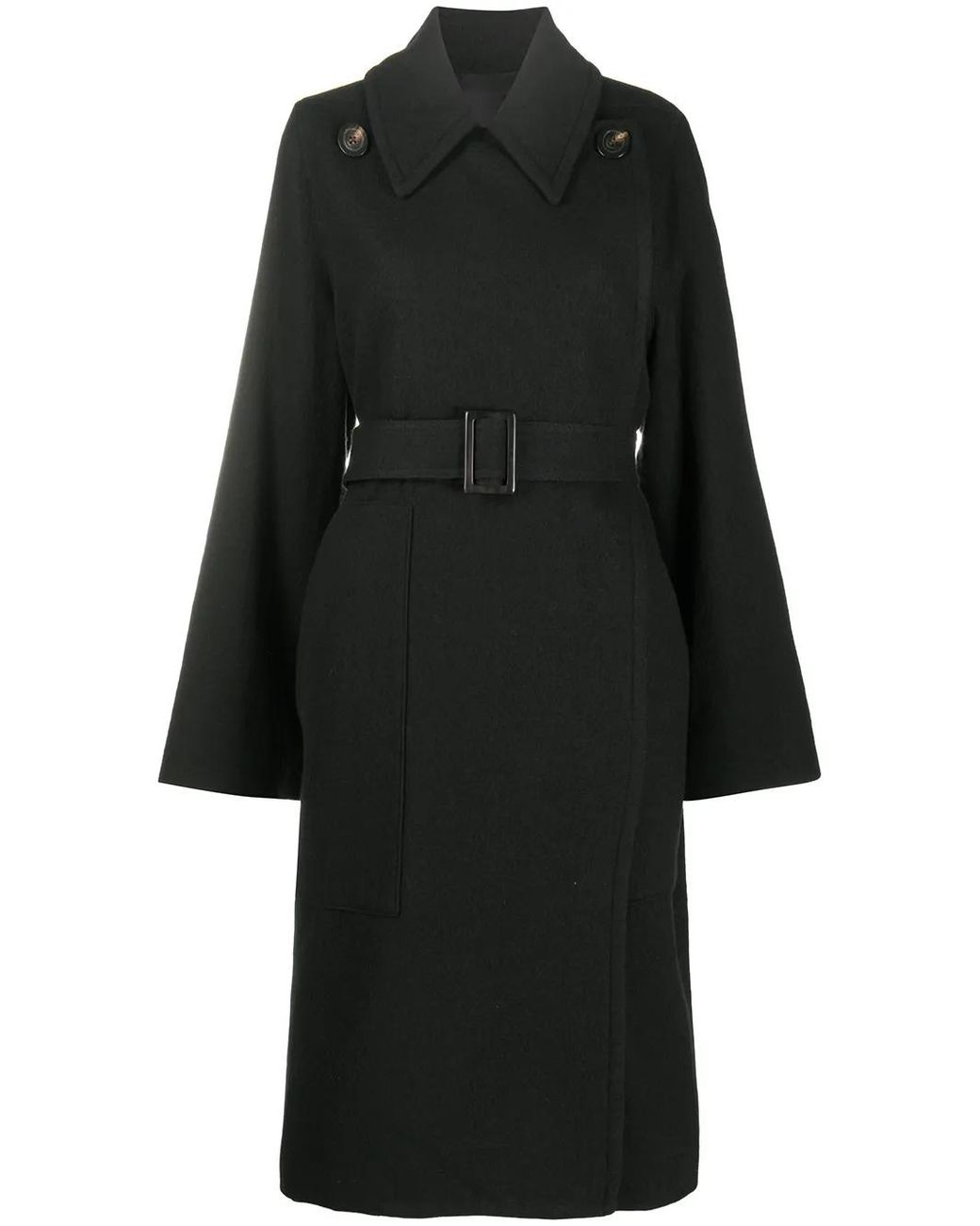 Rick Owens Black Belted Military-Inspired Coat