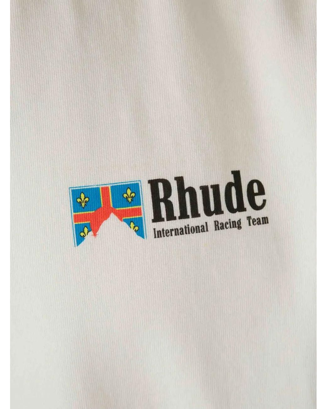 Rhude White Logo-Print Cotton T-Shirt for men