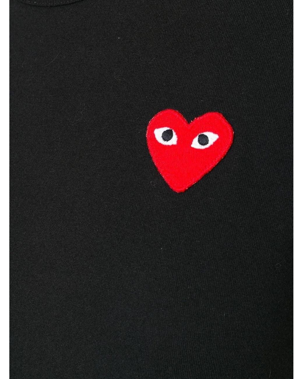 COMME DES GARÇONS PLAY Black Heart-Appliqué T-Shirt