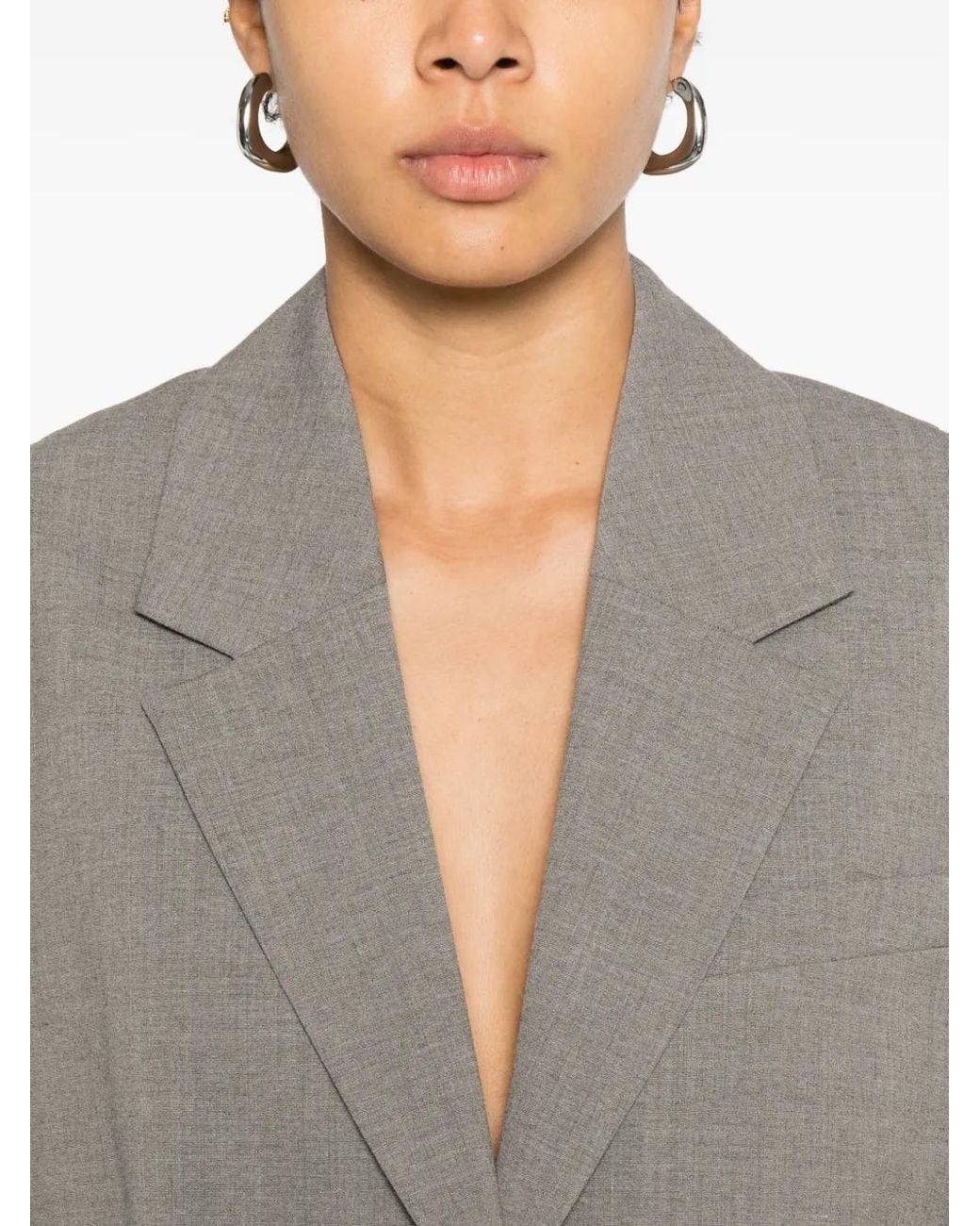 By Malene Birger Gray Liva Buttoned Blazer