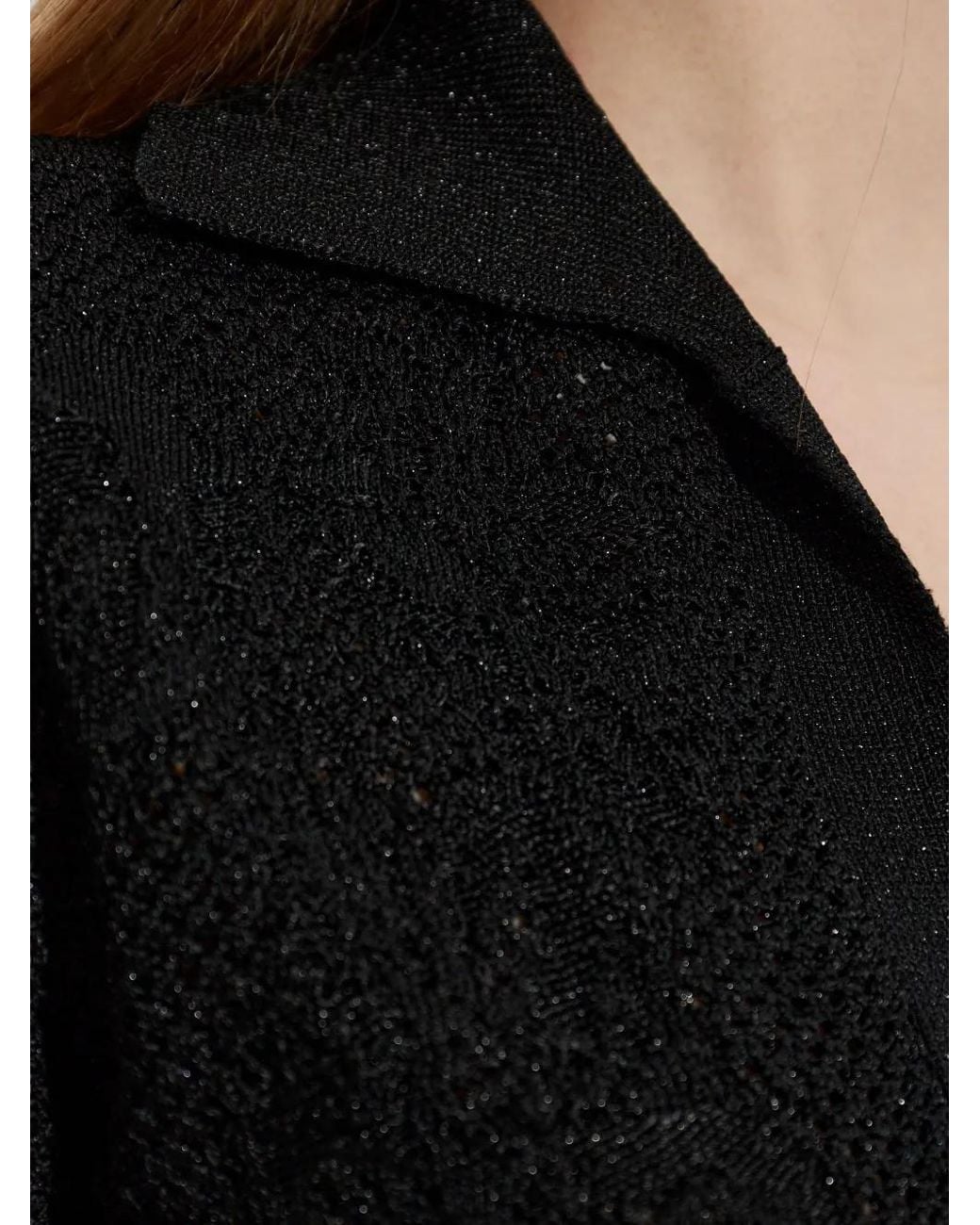 Amiri Black Floral Crochet Polo Mini Dress