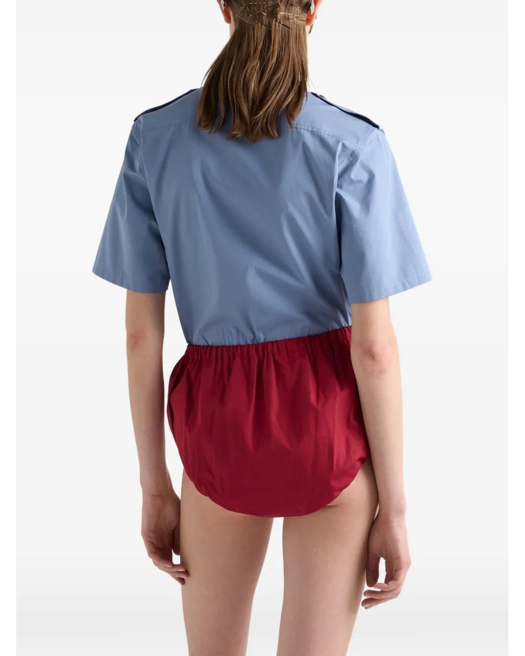 Prada Red Poplin Shorts