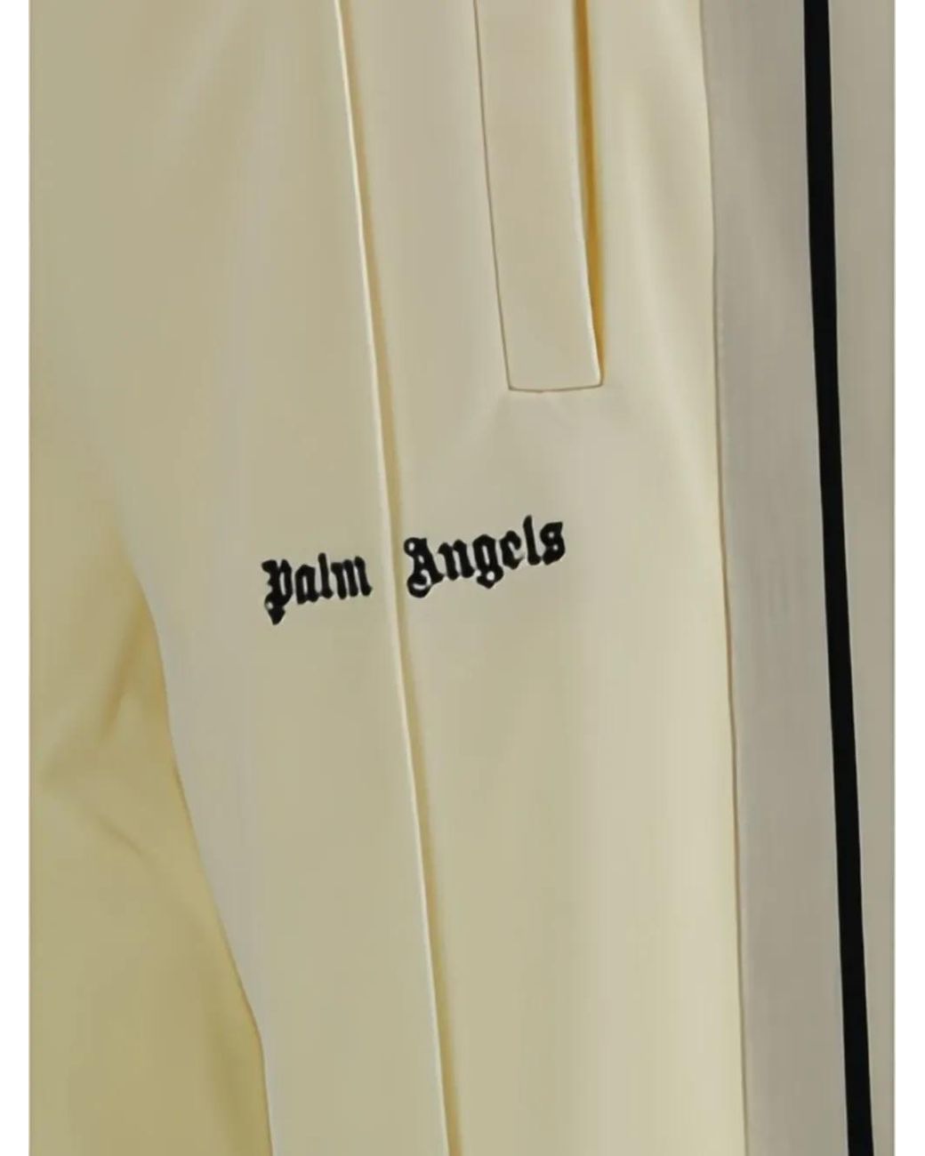 Palm Angels Natural Logo-Print Side-Stripe Track Pants for men