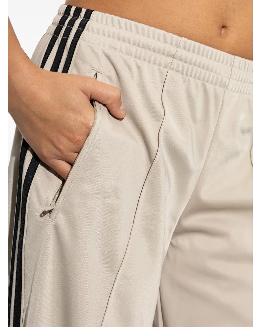 Adidas Natural Firebird Side-Stripe Track Pants