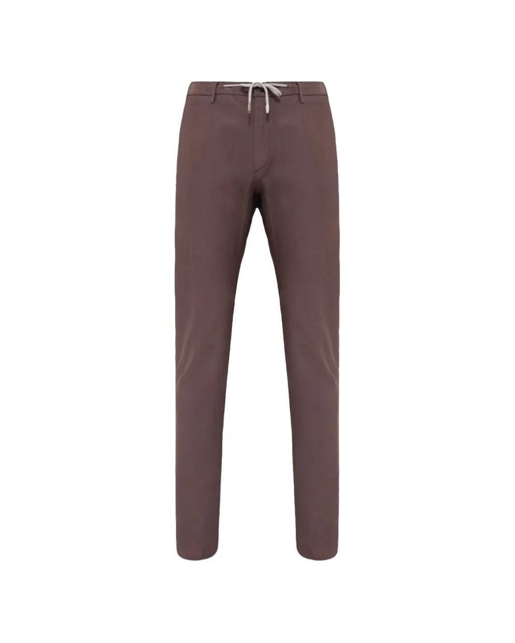 Eleventy Gray Drawstring Cotton Trousers for men