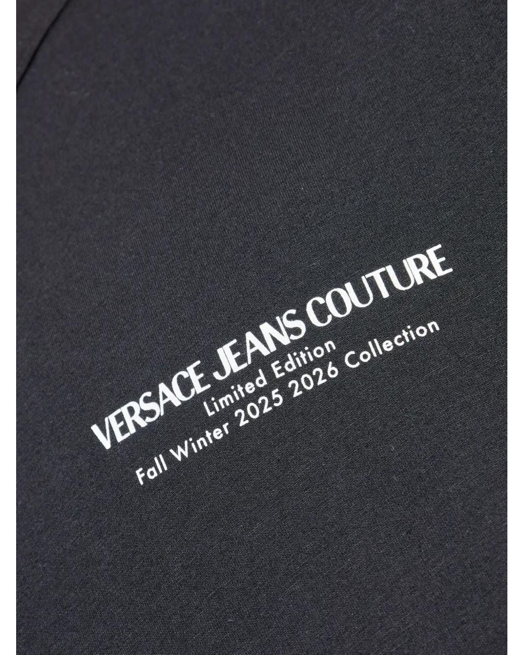 Versace Jeans Couture Black Logo-Print T-Shirt for men