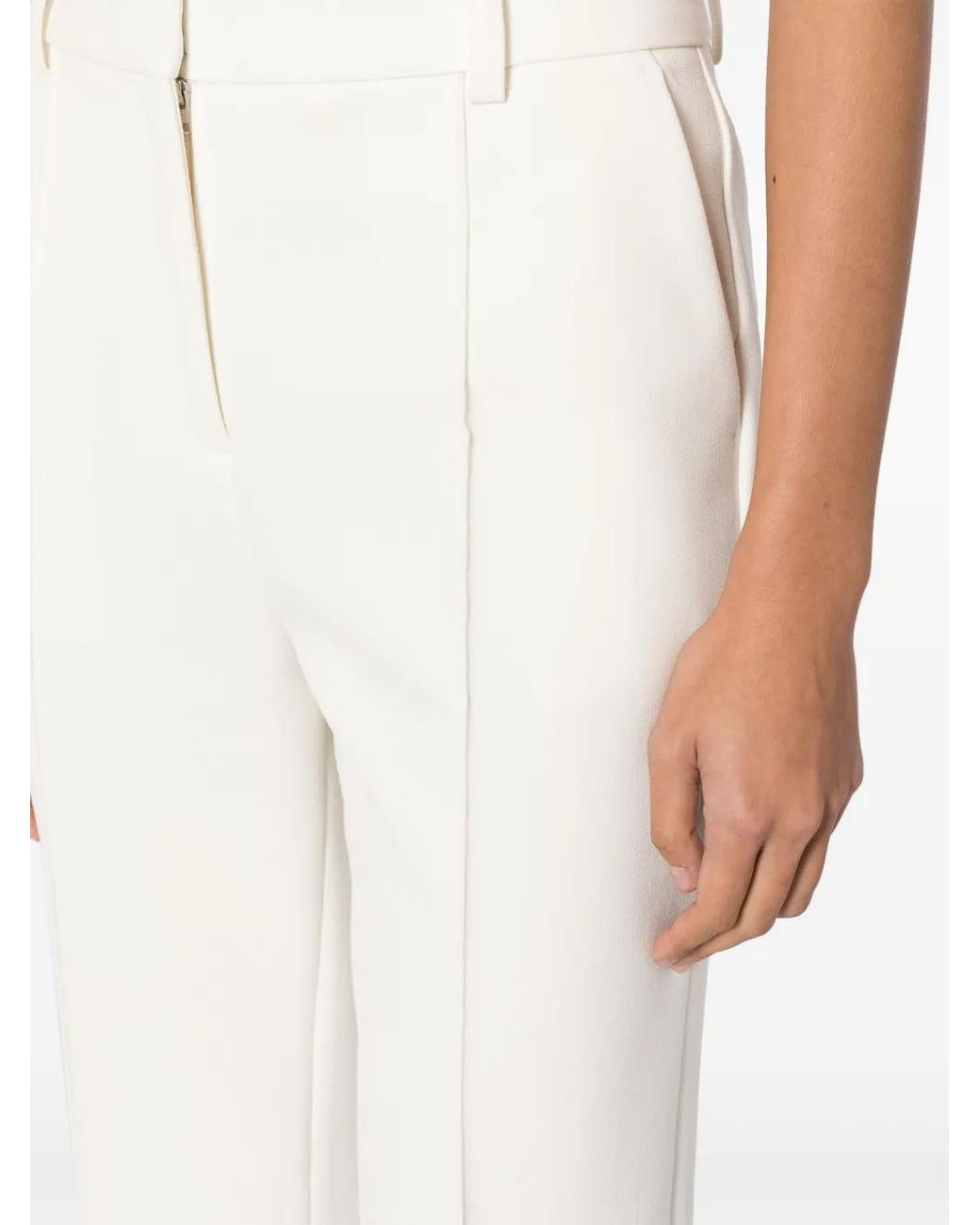 Victoria Beckham White Wide Trousers