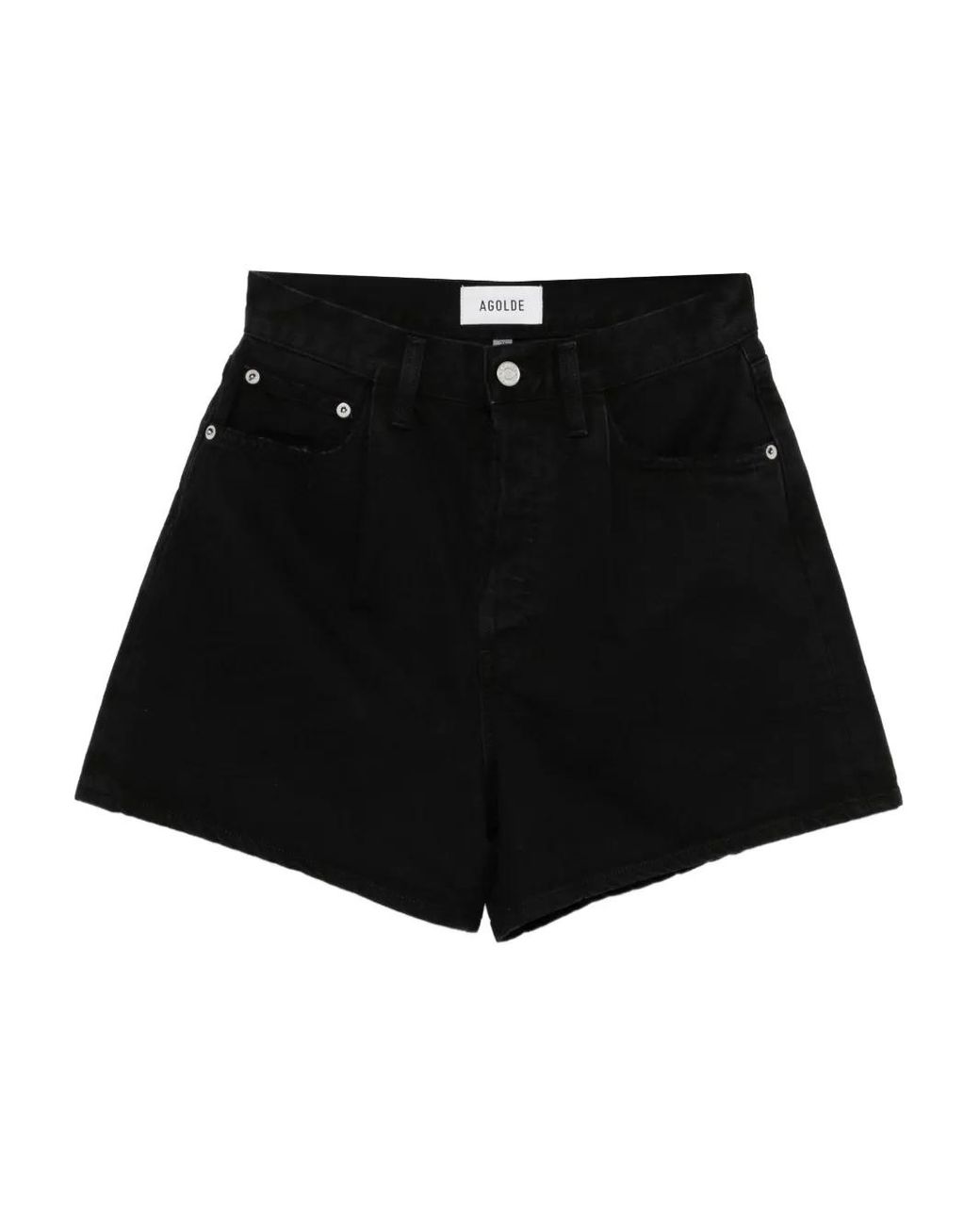 Agolde Black Short Rhoda En Coton