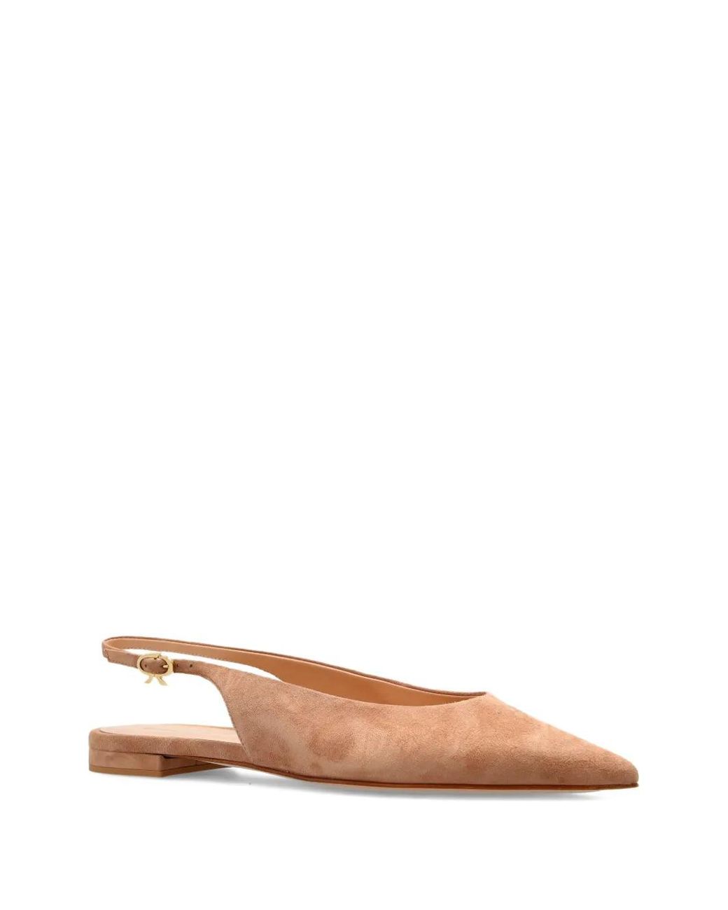Gianvito Rossi Brown Pointed Sling-Back Flat Pumps