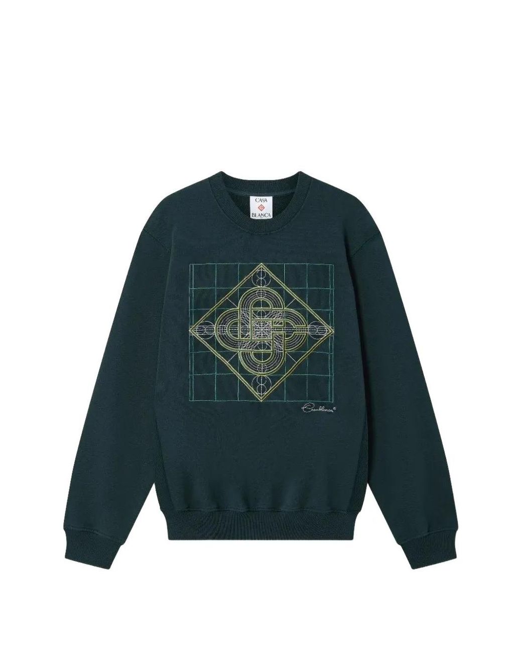 Casablanca Green Geometric-Print Sweatshirt for men