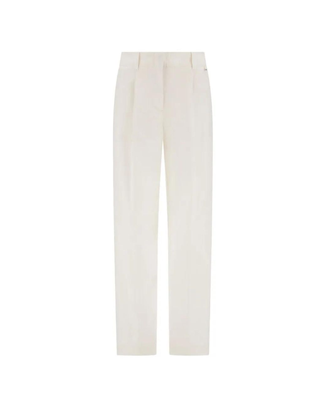 Herno White Darted Pressed-Crease Trousers