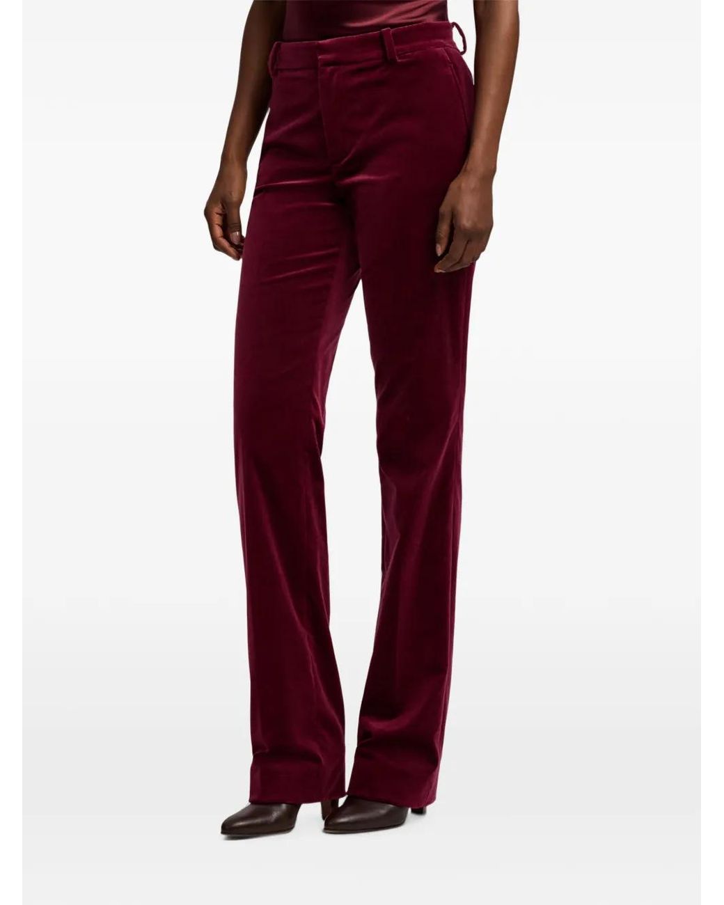 Ralph Lauren Red Macy Velvet Trousers