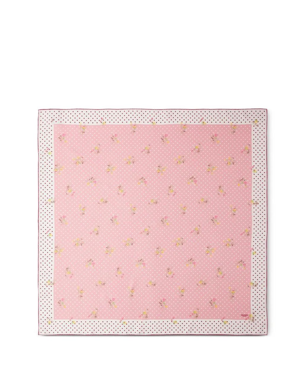 Prada Pink Printed Silk Twill Scarf 90