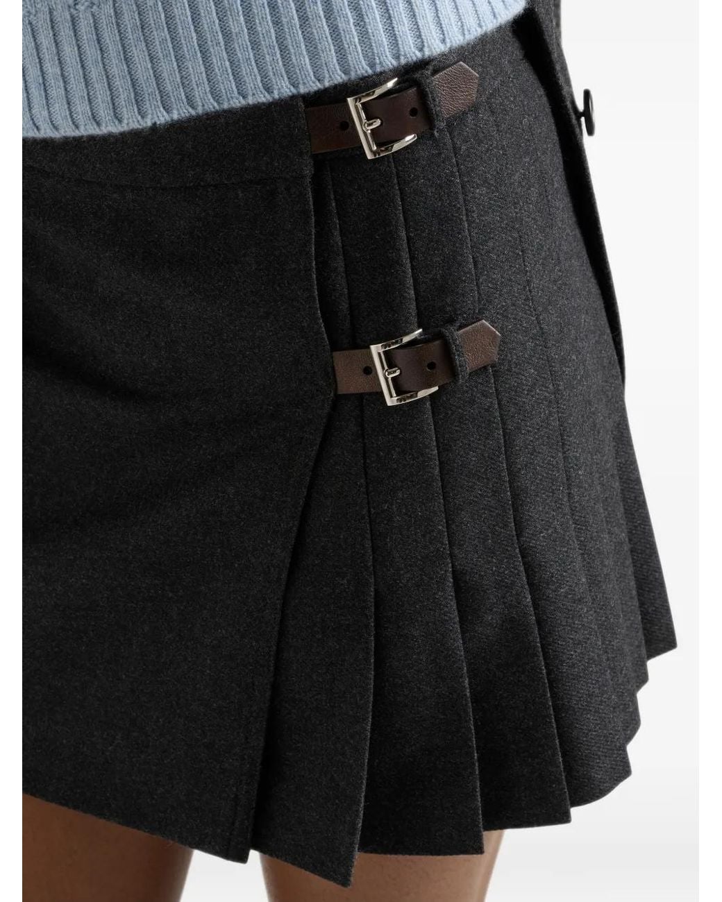 Prada Black Re-Wool Miniskirt