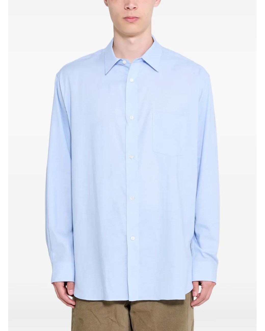 Ssstein Blue Oversized Placket Shirt for men