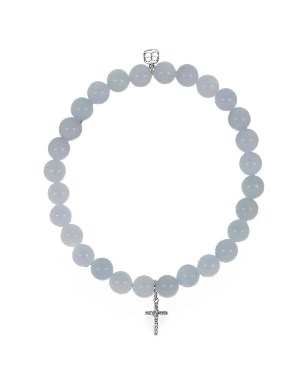 Sydney Evan Metallic Aquamarine Cross Charm Bracelet
