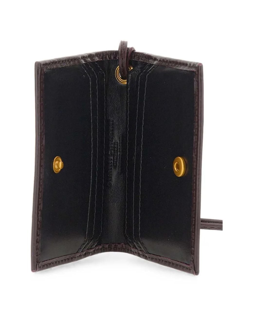 Gianni Chiarini Brown Eel-Effect Leather Card Holder