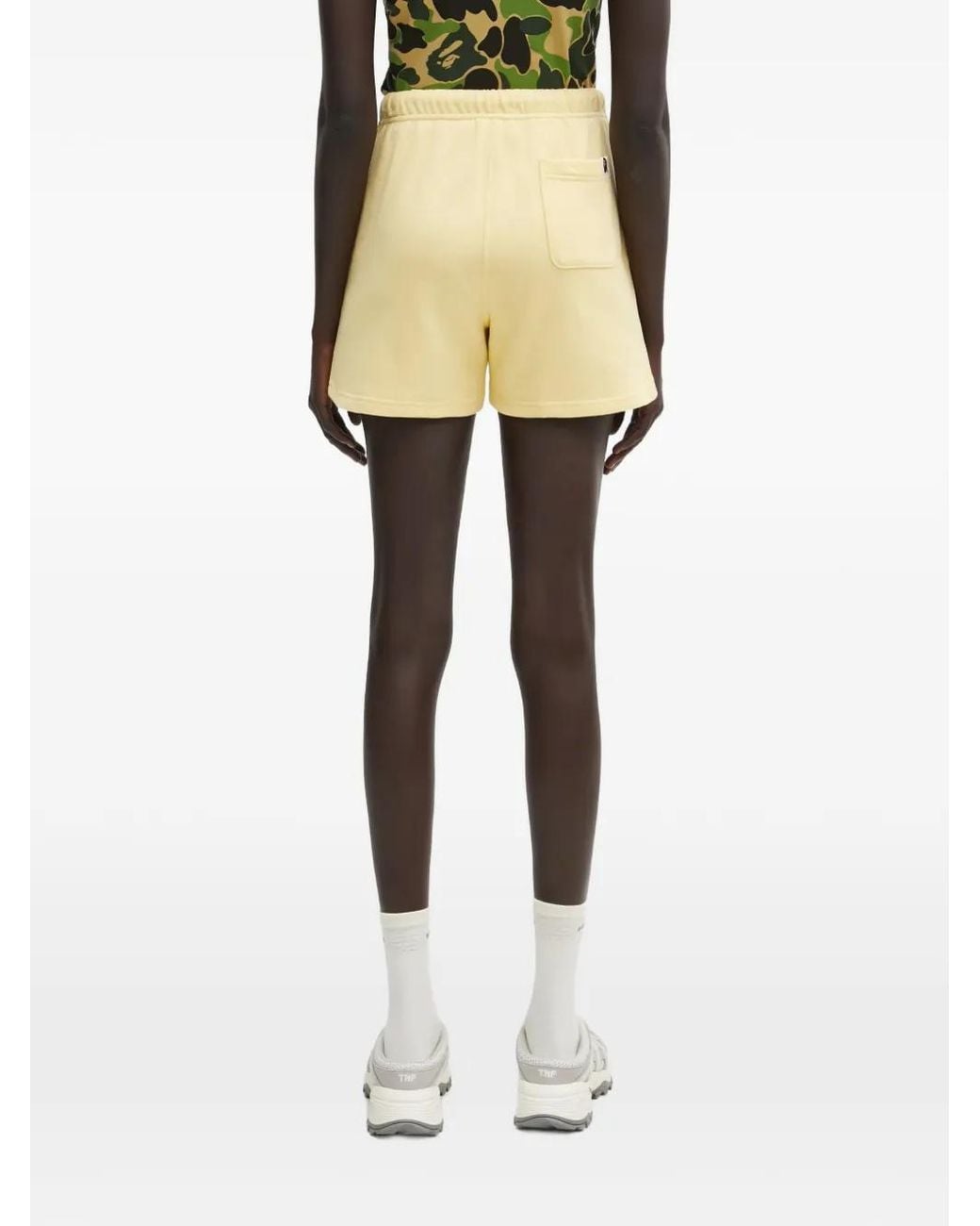 A Bathing Ape Natural Short À Logo Imprimé
