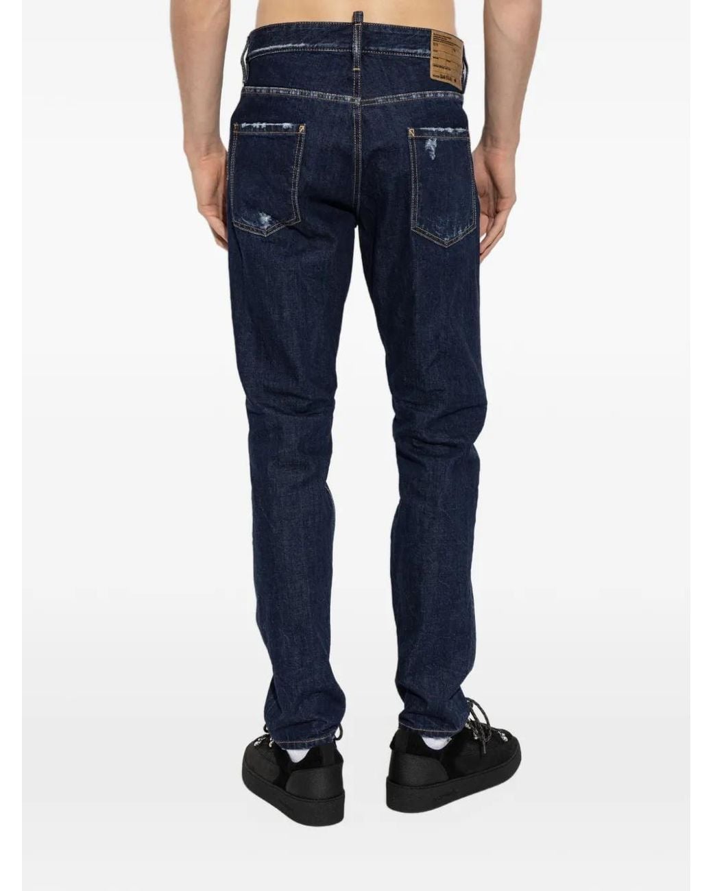 DSquared² Blue Teddy Distressed Jeans for men