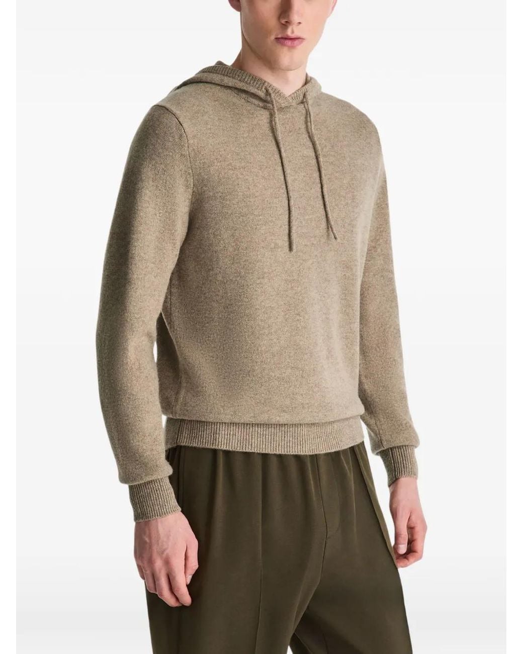 Peuterey Natural Logo-Patch Drawstring Knitted Hoodie for men