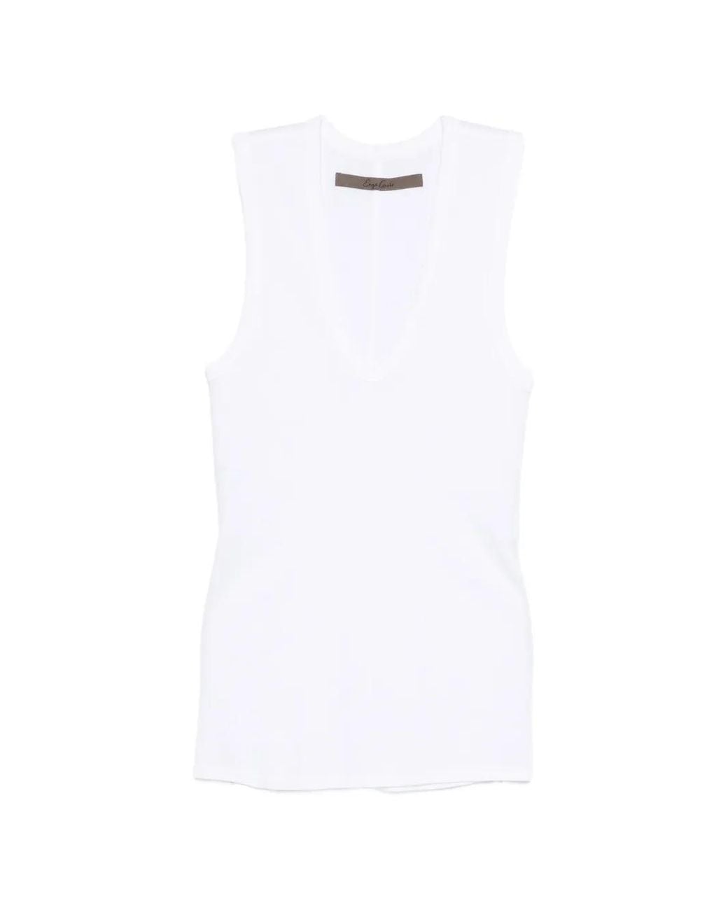 Enza Costa White Haut Essential À Design Sans Manches
