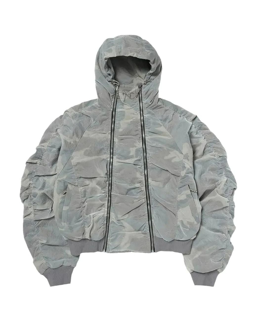 THUG CLUB Gray Clouded Double Flying Bio Jacket for men