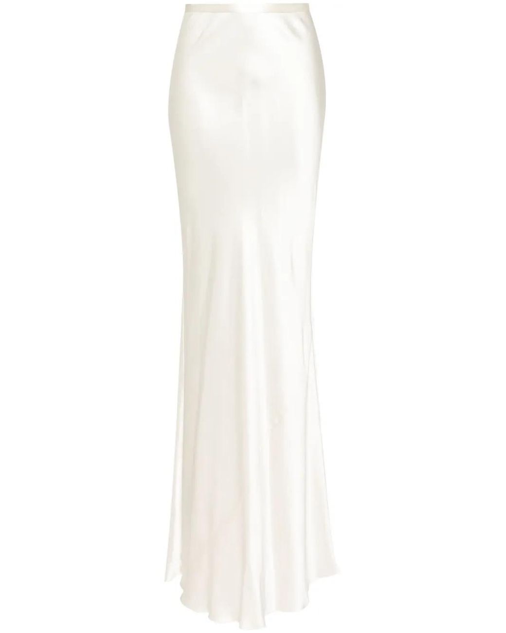 Michelle Mason White Bias Maxi Skirt